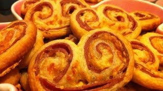 ☆☆Palmier feuilleté au fromage et à la mortadelle ☆☆ [upl. by Ynohtn]