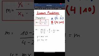 MITHILFE VON 2 PUNKTEN AUF DIE LINEARE FUNKTION KOMMEN mathe mathematik tricks [upl. by Ahseyi928]