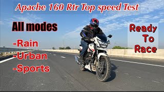 Apache 160 Rtr top speed test  apache top speed test viral video [upl. by Debbee]