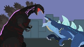 Shin Godzilla vs Zilla Jr  DinoMania  Godzilla Cartoons [upl. by Morganne819]