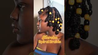 Koroba spiral braids with beads 😍✨ koroba blackgirlhairstyles diyhairstyles [upl. by Pet]