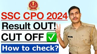 SSC CPO Result 2024  How to check SSC CPO Tier 1 Result 2024  SSC CPO Cut Off कितनी 2024 [upl. by Maharba]