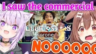 Korone Dies From Embarrassment After Okayu Saw the Commercial Featuring Korones Voice Hololive [upl. by Llerut]