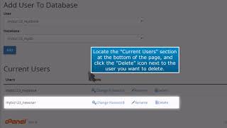 cPanel How to Delete a MySQL Database User [upl. by Anyk]