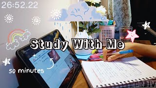 Study With Me  Rain Sound  50 Minutes  NEET PG 2025 Preparation  No Break Study Session [upl. by Oetsira]