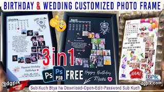 Download and Edit Birthday And Wedding Anniversary Customized Photo Frame  Photoshop Psd [upl. by Federico]