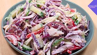 recette de chou blanc  salade de chou blanc et chou rouge concombre 152 [upl. by Decima644]