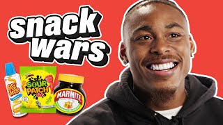 NFL Star Justin Jefferson Rates British And American Food  Snack Wars [upl. by Gona395]