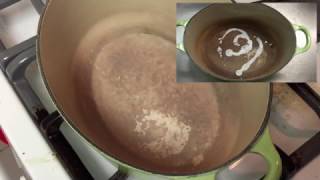 How to safely clean a stained Le Creuset enamel pot or pan [upl. by Susannah]