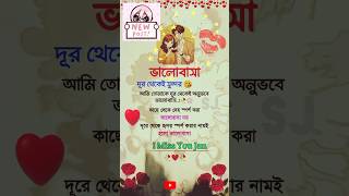 ভালোবাসা দূরথেকেই সুন্দর বাংলা স্ট্যাটাস ভালোবাসারগল্প viral lovestatus shorts [upl. by Onaimad]