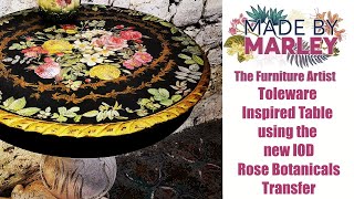 Toleware inspired table using the new IOD Rose Botanicals Transfer [upl. by Adin291]