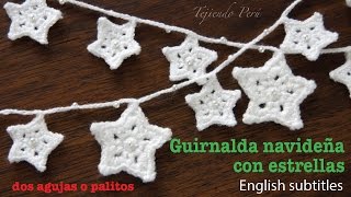 Mini Tutorial 11 Guirnalda de estrellas de Navidad  English subtitles [upl. by Paucker]