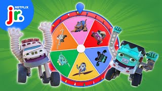 Mystery Wheel of Mighty Monsterwheelies 🚚💫 Netflix Jr [upl. by Bartlet587]