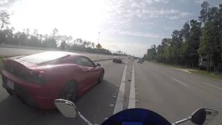 Ferrari F430 vs ZX14 ZZ1400 [upl. by Enyrb]