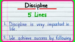 5 lines on Discipline in English  Discipline short 5 lines essay  Importance of discipline essay [upl. by Aiyotal]