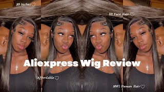 28 Inch Aliexpress Wig Review ♡  vlogmas  ft BB Face Hair [upl. by Rednasela]