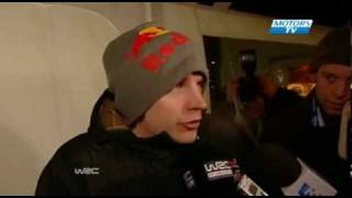 Kimi Raikkonen interview after Day 1 in Sweden Rally 2010 [upl. by Heiney]