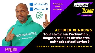 L activation de Windows 10 et Windows 11  pourquoi et comment [upl. by Ladonna]