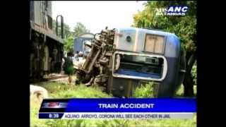 5 hurt as train derails in Quezon [upl. by Frasquito654]