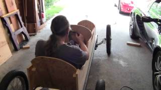 Cyclekart progress 20110629 FIRST DRIVE [upl. by Jenkel366]