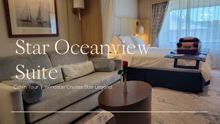 Cabin 437 Star Oceanview Suite Cabin Tour  Star Legend  Windstar Cruises [upl. by Irret]