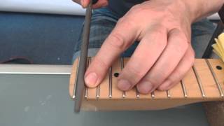 How to scallop a fret board  The first fret [upl. by Notlem]