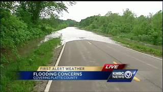 Rains cause flooding road closures across northern Kan Mo [upl. by Leonelle]