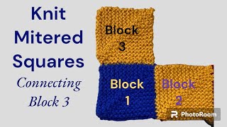 KNIT How to add mitered square number  3 [upl. by Bekaj]