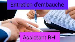 Simulation dentretien dembauche  assistant RH [upl. by Billi]