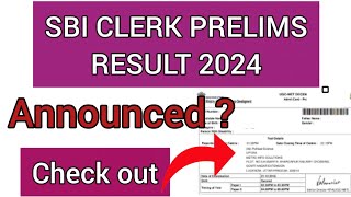 SBI CLERK Prelims Result 2024  How To Check SBI CLERK Pre Result 2024 [upl. by Cayser]