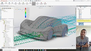 How to do aerodynamic CFD tests for cars in Solidworks flow simulation  VeldboomStudios [upl. by Ahsiral]