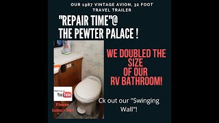 Avion trailer 32S Swinging Bathroom Wall ThePewterPalacecom [upl. by Porett]