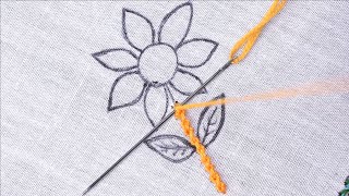 New easy fantasia stitch tutorial with amazing needle point art flower embroidery  embroidery work [upl. by Ameluz]