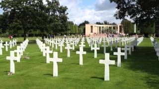 Normandy  American Cemetery  Bells Playing Nation Anthem [upl. by Lehcyar495]