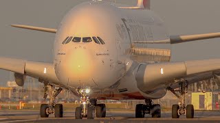 STUNNING EMIRATES A380 Take Off [upl. by Tiebout]