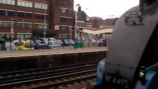 LNER class A4 Pacific 4492 Dominion of New Zealand arrives at Eastleigh [upl. by Craw]