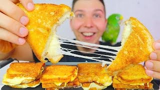 CHEESIEST GRILLED CHEESE • Mukbang amp Recipe [upl. by Herzog796]