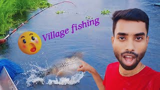 Fishing in the village on a rainy day  A new vlog video today [upl. by Finnegan]