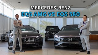 Electrifying Showdown EQS AMG vs EQS 580  InteriorExterior Review Specs Comparison [upl. by Tudor33]