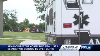 Adair County Memorial Hospital uses elementary school to open clinic after tornado damage [upl. by Ellezig]