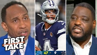 FIRST TAKE  The Lions have left the Cowboys constipated Stephen A amp Woody rips Daks performance [upl. by Ruttger]