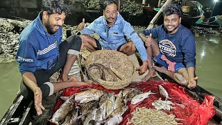 প্রচন্ড ঠান্ডার মধ্যে গলা জলে নেমে ঘাই জাল টেনে প্রচুর চিংড়ি🦐 মাছ ধরলাম [upl. by Caughey]