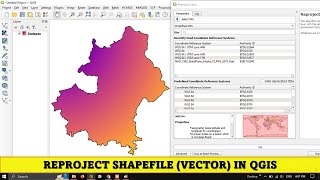 Reproject Shapefile Vector layer in QGIS  Absolute Beginners [upl. by Mclaughlin]