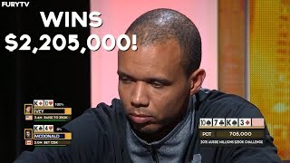 Phil Ivey Runs Like A GOD And Wins 2205000 [upl. by Kaehpos204]