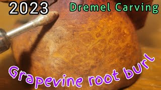 Using a Dremel 4000 flex shaft I try carving a Grapevine root burl [upl. by Atirres739]