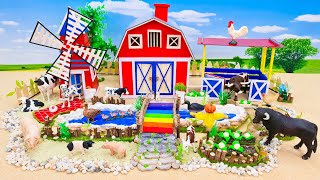 Build a Miniature Country Farm Diorama with Cow Barn and Windmill  Cattle Farm  Barnyard Animals [upl. by Meter576]