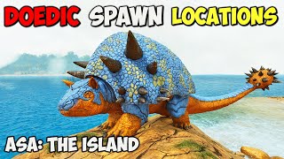 ASA BEST Doedicurus Spawn LOCATIONS  ARK Survival Ascended The Island [upl. by Strain]