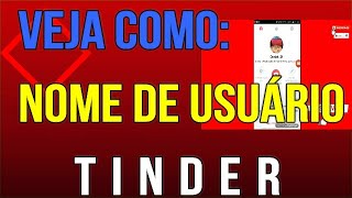 COMO CRIAR UM NOME DE USUÁRIO NO TINDER [upl. by Savina981]