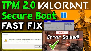 Quick Fix for TPM 20 Valorant Error on Windows 11 Enable TPM 20 in BIOS for Smoother Gameplay [upl. by Hare]