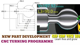 CNC turning programme  part development  Radius programme [upl. by Akina226]